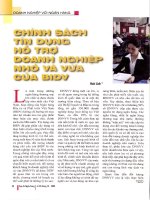 Chính sách tín dụng hỗ trợ doanh nghiệp nhỏ và vừa của BIDV 