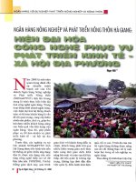 Ngân hàng nông nghiệp và PTNT hà giang  hiện đại hóa công nghệ phục vụ phát triển kinh tế   xã hội địa phương 