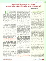 Phát triển dịch vụ tài chính trong điều kiện hội nhập kinh tế quốc tế 