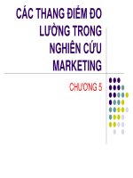 CÁC THANG ĐIỂM ĐO LƯỜNG TRONG NGHIÊN CỨU MARKETING