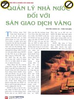 Quản lý nhà nước đối với sàn giao dịch vàng 