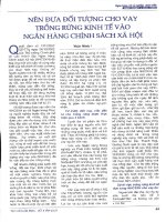 Nên đưa đối tượng cho vay trồng rừng kinh tế vào ngân hàng chính sách xã hội 