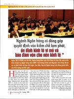 Ngành ngân hàng có đóng góp quyết định vào kiềm chế lạm phát , ổn định kinh tế vĩ mô và bảo đảm vốn cho nền kinh tế 