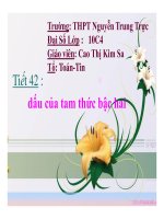Bài giảng bài dấu của tam thức bậc hai đại số 10 