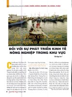 Tác động của dự án giảm nghèo miền trung đối với sự phát triển kinh tế nông nghiệp trong khu vực 