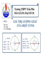 Bài giảng bài giá trị lượng giác của một cung đại số 10 (9) 