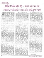 Kiểm toán nội bộ một số vấn đề trong việc bổ sung, sửa đổi quy chế 