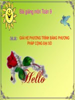 Bài giảng bài giải hệ phương trình bằng phương pháp cộng đại số đại số 9 (3) 