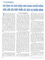 Mở rộng các hoạt động kinh doanh truyền thống gắn liền với sự phát triển các dịch vụ ngân hàng 