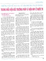 Những vấn đề đặt ra về thanh tra ngân hàng trong điều kiện môi trường pháp lý hiện nay ở nước ta 