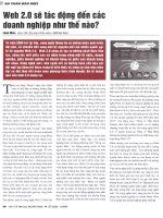 Web 2 0 sẽ tác động đến các doanh nghiệp như thế nào 