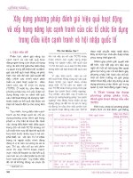 Xây dựng phương pháp đánh giá hiệu quả hoạt động và xếp hạng năng lực cạnh tranh của các tổ chức tín dụng trong điều kiện cạnh tranh và hội nhập quốc tế 