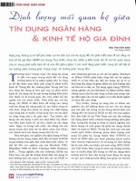 Định lượng mối quan hệ giữa tín dụng ngân hàng và kinh tế hộ gia đình 