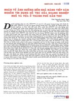 Nhân tố ảnh hưởng đến khả năng tiếp cận nguồn tín dụng hỗ trợ của doanh nghiệp nhỏ và vừa ở thành phố cần thơ 