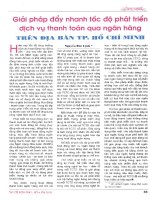 Giải pháp đẩy nhanh tốc độ phát triển dịch vụ thanh toán qua ngân hàng trên địa bàn thành phố hồ chí minh 