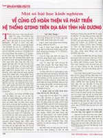 Một số bài học kinh nghiệm về củng cố hoàn thiện và phát triển hệ thống QTDND trên địa bàn tỉnh hải dương 