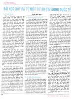 Bài học rút ra từ một dự án tín dụng quốc tế 