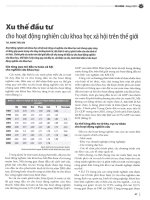 Xu thế đầu tư cho hoạt động nghiên cứu khoa học xã hội trên thế giới 