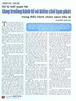 Xử lý mối quan hệ tăng trưởng kinh tế và kiềm chế lạm phát trong điều hành chính sách tiền tệ 