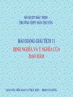 Bài giảng bài định nghĩa và ý nghĩa của đạo hàm giải tích 11 (9) 
