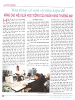 Bàn thêm về một số điều kiện để nâng cao hiệu quả hoạt động của ngân hàng thương mại 