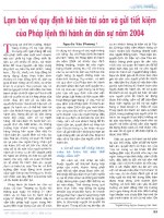 Lạm bàn về quy định kê biên tài sản và gửi tiết kiệm của pháp lệnh thi hành án dân sự năm 2004 