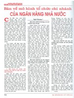 Bàn về mô hình tổ chức chi nhánh của ngân hàng nhà nước 