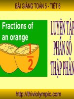 Bài giảng môn toán lớp 5 tham khảo phân số thập phân (2) 