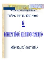 Bài giảng bài bất phương trình và hệ bất phương trình một ẩn đại số 10 (2) 