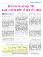 Để hoàn thành mục tiêu tăng trưởng kinh tế của năm 2005 