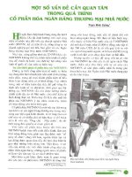 Một số vấn đề cần quan tâm trong quá trình cổ phần hóa ngân hàng thương mại nhà nước 