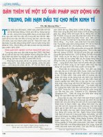 Bàn thêm về một số giải pháp huy động vốn trung, dài hạn đầu tư cho nền kinh tế 