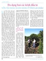 Đa dạng hóa các kênh đầu tư vốn tín dụng ngân hàng ở tỉnh lai châu 