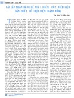 Tái lập ngân hàng để phát triển các điều kiện cần thiết để thực hiện thành công 