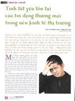 Tính tất yếu tồn tại của tín dụng thương mại trong nền kinh tế thị trường 