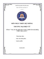 Xác định yêu cầu, phân tích và đưa ra thiết kế cho hệ thống thương mại điện tử MEGA BUY