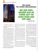 Tập đoàn tài chính DESJARDINS, bài học kinh nghiệm cho hệ thống quỹ tín dụng nhân dân việt nam 