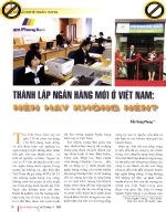 Thành lập ngân hàng mới ở việt nam nên hay không nên 