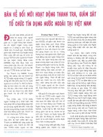 Bàn về đổi mới hoạt động thanh tra, giám sát tổ chức tín dụng nước ngoài tại việt nam 