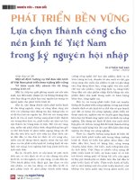 Phát triển bền vững   lựa chọn thành công cho nền kinh tế việt nam trong kỷ nguyên hội nhập 