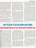 Bàn về quản lý rủi ro trong hoạt động kinh doanh ngoại tệ tại ngân hàng thương mại 