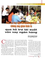 Một số suy nghĩ về chương trình chống suy giảm kinh tế qua hỗ trợ lãi suất vốn vay ngân hàng 