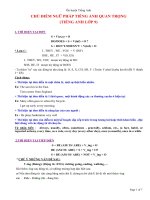 Chủ điểm ngữ pháp Tiếng Anh quan trọng