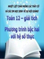 Bài giảng bài phương trình bậc hai với hệ số thực giải tích 12 (5) 