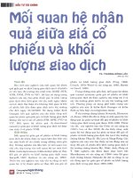 Mối quan hệ nhân quả giữa giá cổ phiếu và khối lượng giao dịch 