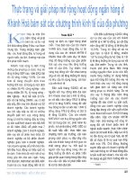 Thực trạng và giải pháp mở rộng hoạt động ngân hàng ở khánh hòa bám sát các chương trình kinh tế của địa phương 