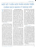 Một số ý kiến góp phần hoàn thiện chính sách quản lý ngoại hối 