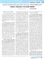 Quản trị rủi ro lãi suất tại các NHTM hiện nay thực trạng và giải pháp 