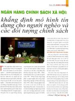 Ngân hàng chính sách xã hội khẳng định mô hình tín dụng cho người nghèo và các đối tượng chính sách 