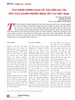 Tác động chính sách cổ tức đến giá trị của các doanh nghiệp niêm yết tại việt nam 